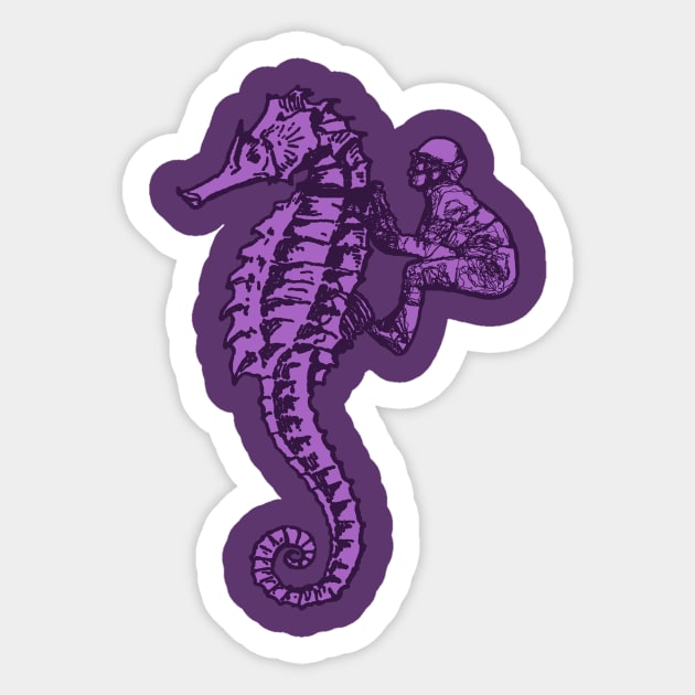 Seahorse Jockey Sticker by JohnnyBoyOutfitters